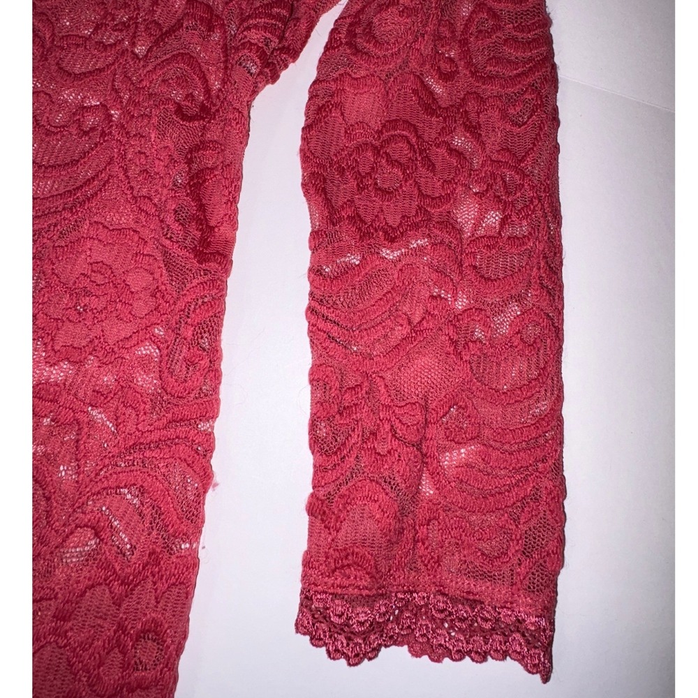 Jessica Simpson Maternity Lace Sheath Dress Long Sleeve Red Size S - Picture 3 of 7
